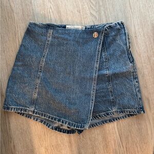 Stradivarius Classic Blue Denim Skort